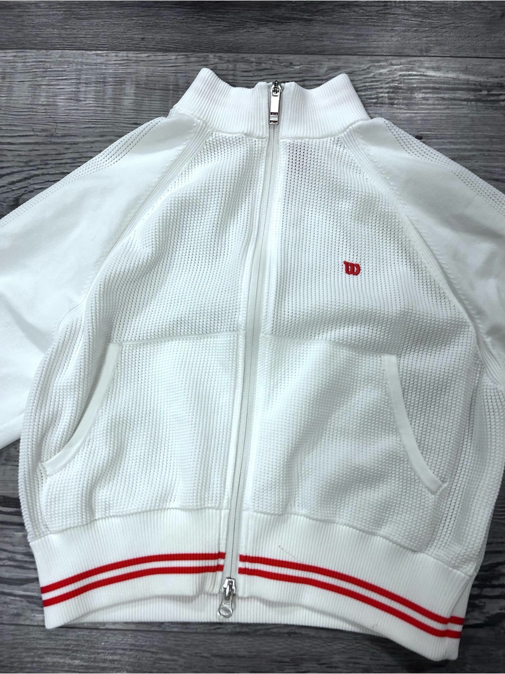Wilson Tour Warm Up Jacket in White, Size S